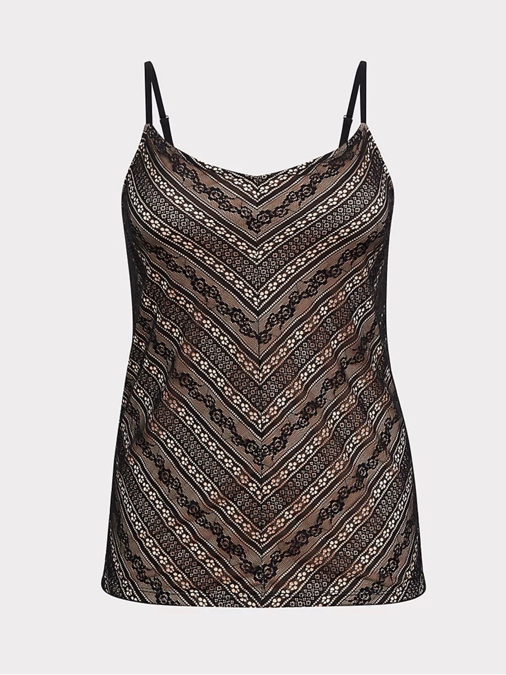 Torrid Lace VNeck Cami Alluring Beige Lining Lace Overlay Black Beige 0 Large 12